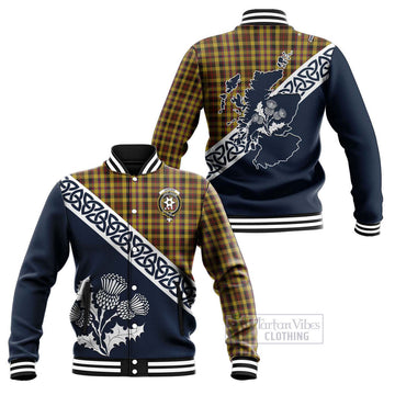 Jardine Tartan Baseball Jacket Featuring Thistle and Scotland Map Unisex - Tartan Vibes Clothing