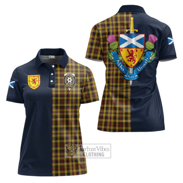 Jardine Tartan Women's Polo Shirt Alba with Scottish Lion Royal Arm Half Style Women - Tartan Vibes Clothing