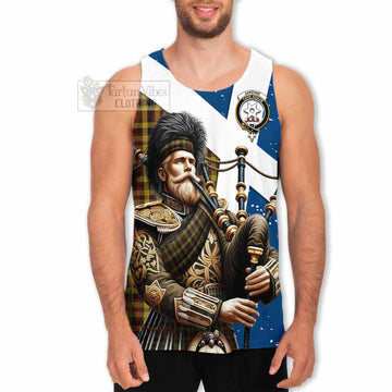 Jardine Tartan Men's Tank Top with Family Crest Scottish Bagpiper Vibes - Tartan Vibes Clothing
