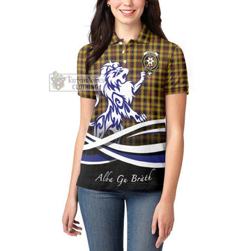 Jardine Tartan Women's Polo Shirt with Alba Gu Brath Regal Lion Emblem - Tartan Vibes Clothing