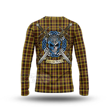 Jardine Tartan Long Sleeve T-Shirt with Family Crest Celtic Skull Style - Tartan Vibes Clothing