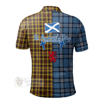 Jardine Tartan Polo Shirt Happy St. Andrew's Day Half Tartan Style - Tartan Vibes Clothing