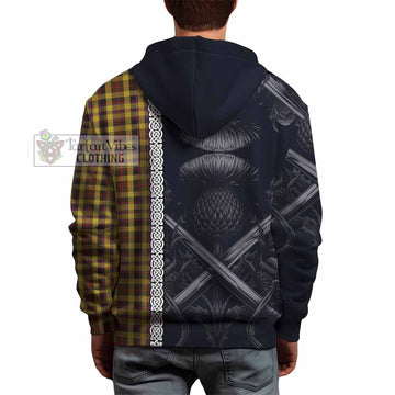 Jardine Tartan Hoodie with Family Crest Cross Sword Thistle Celtic Vibes - Tartan Vibes Clothing