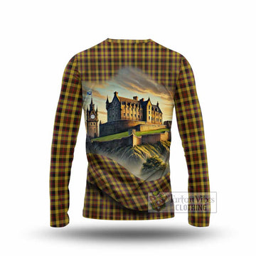 Jardine Tartan Family Crest Long Sleeve T-Shirt with Scottish Ancient Castle Style - Tartan Vibes Clothing