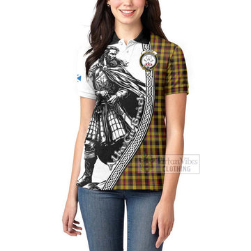Jardine Tartan Clan Crest Women's Polo Shirt with Highlander Warrior Celtic Style - Tartan Vibes Clothing