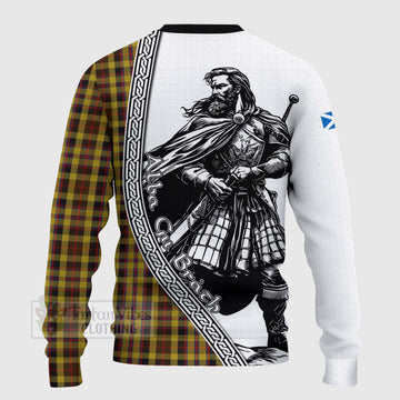 Jardine Tartan Clan Crest Knitted Sweater with Highlander Warrior Celtic Style - Tartan Vibes Clothing