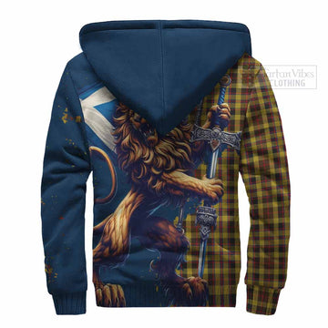 Jardine Tartan Family Crest Sherpa Hoodie with Scottish Majestic Lion - Tartan Vibes Clothing