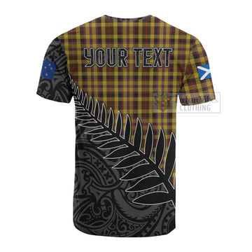 Tartan Vibes Clothing Jardine Crest Tartan Cotton T-shirt with New Zealand Silver Fern Half Style