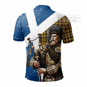 Jardine Tartan Polo Shirt with Family Crest Scottish Bagpiper Vibes - Tartan Vibes Clothing