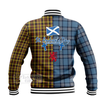 Jardine Tartan Baseball Jacket Happy St. Andrew's Day Half Tartan Style - Tartan Vibes Clothing