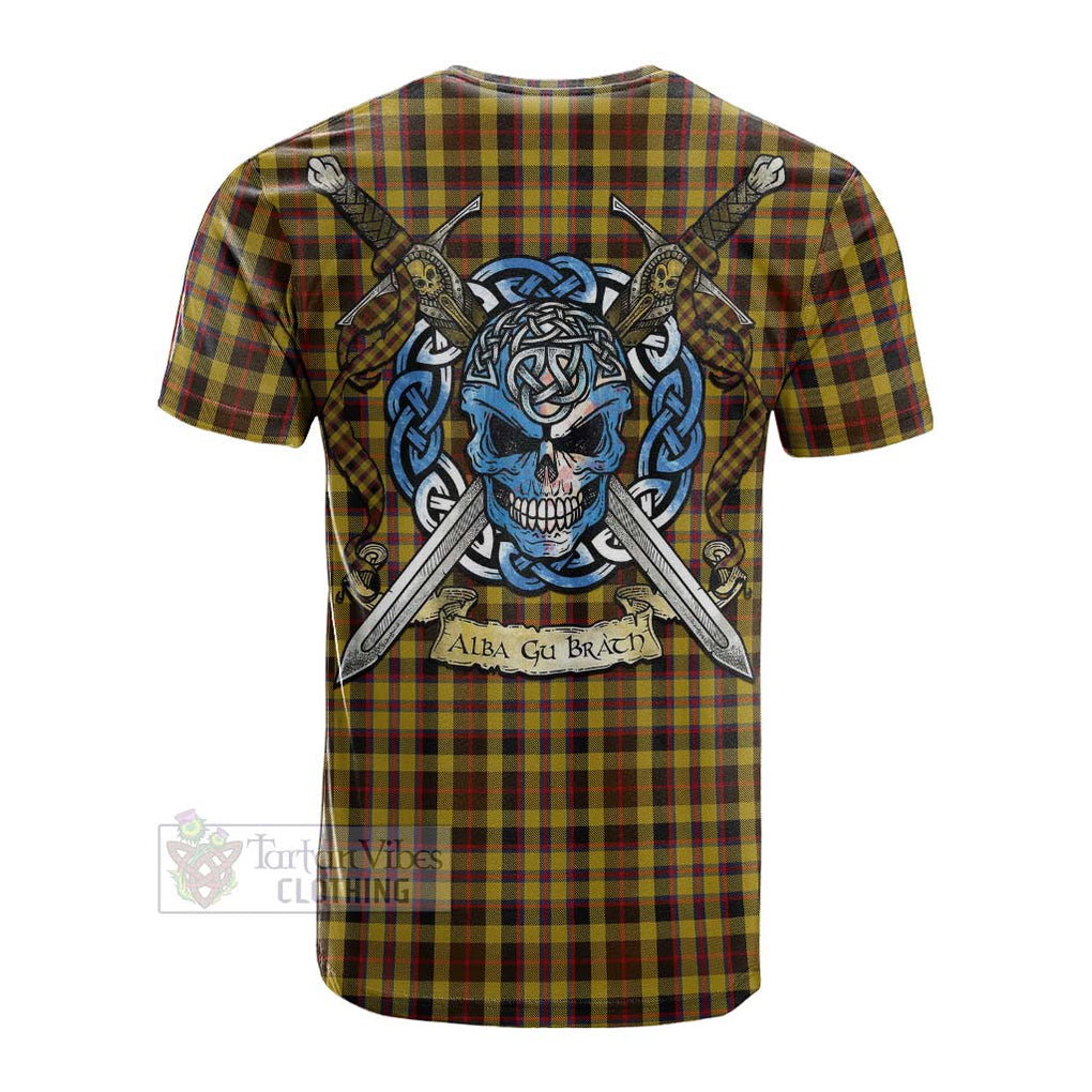 Jardine Tartan Cotton T-shirt with Family Crest Celtic Skull Style Men's Shirt - Tartan Vibes Clothing