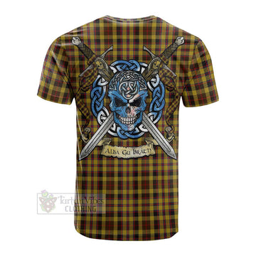 Jardine Tartan Cotton T-shirt with Family Crest Celtic Skull Style Men's Shirt - Tartan Vibes Clothing