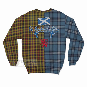 Jardine Tartan Sweatshirt Happy St. Andrew's Day Half Tartan Style - Tartan Vibes Clothing