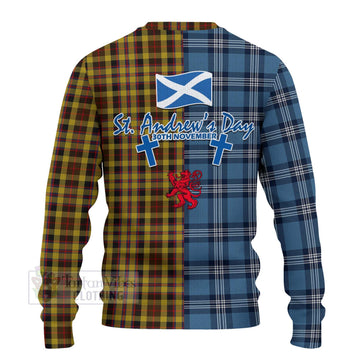 Jardine Tartan Knitted Sweater Happy St. Andrew's Day Half Tartan Style - Tartan Vibes Clothing