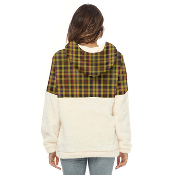 Jardine Tartan Half Style Women's Borg Fleece Hoodie with Half Zip with Family Crest - Tartan Vibes Clothing