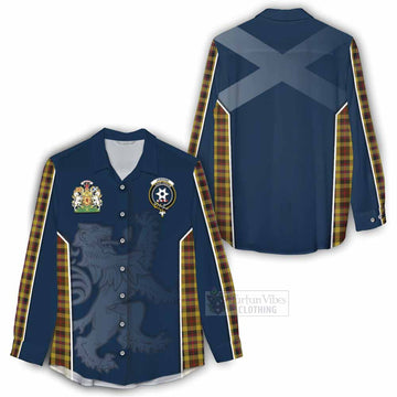Jardine Tartan Women's Casual Shirt with Family Crest and Lion Rampant Vibes Sport Style - Tartan Vibes Clothing