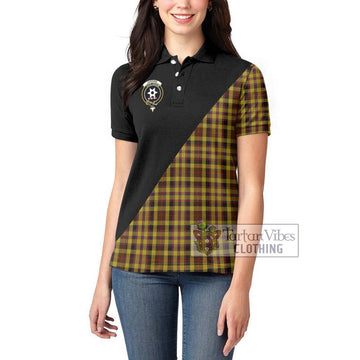 Jardine Tartan Women's Polo Shirt with Family Crest and Military Logo Style - Tartan Vibes Clothing