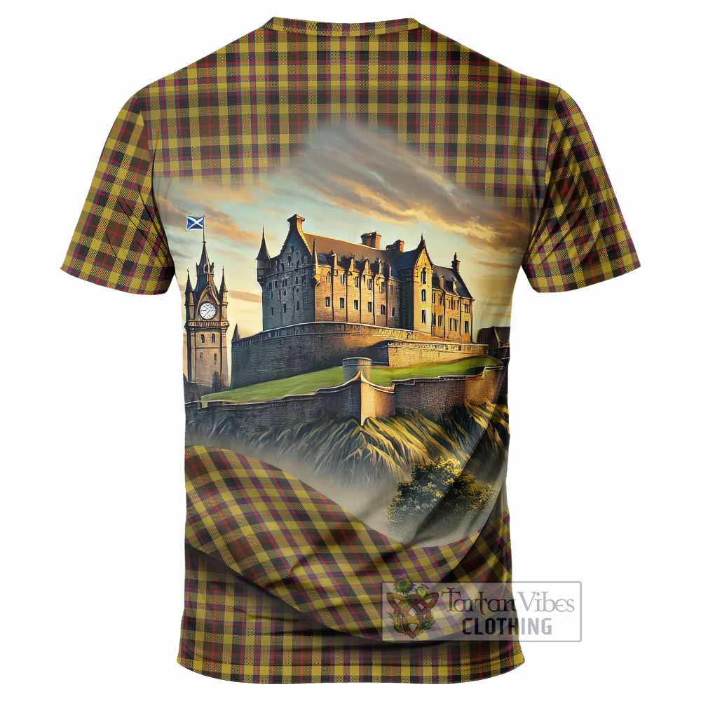 Jardine Tartan Family Crest T-Shirt with Scottish Ancient Castle Style - Tartan Vibes Clothing