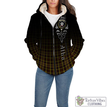 Jardine Tartan Sherpa Hoodie Featuring Alba Gu Brath Family Crest Celtic Inspired - Tartan Vibes Clothing