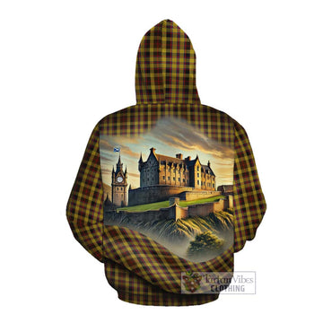 Jardine Tartan Family Crest Cotton Hoodie with Scottish Ancient Castle Style Pullover Hoodie - Tartan Vibes Clothing