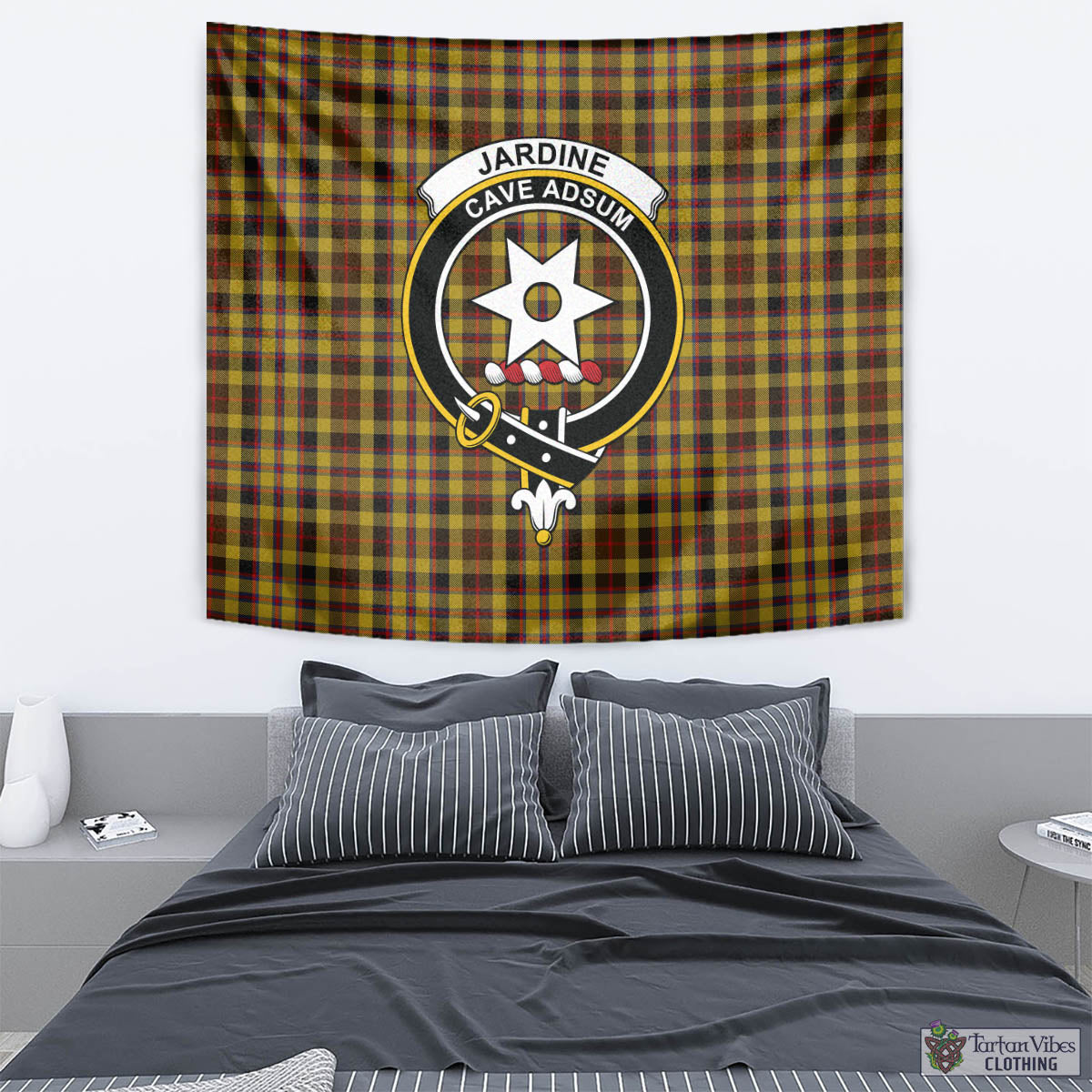 Jardine Tartan Tapestry Wall Hanging and Home Decor for Room with Family Crest - Tartan Vibes Clothing