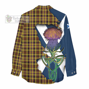 Tartan Vibes Clothing Jardine Tartan Family Crest Women's Casual Shirt Scottish Thistle Celtic Inspired