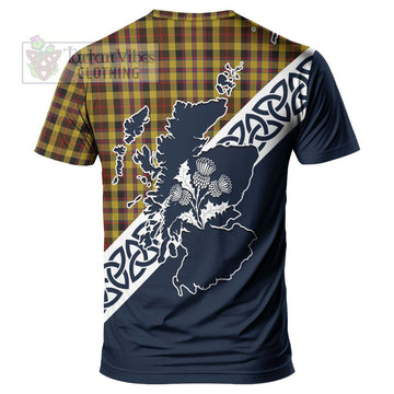 Jardine Tartan T-Shirt Featuring Thistle and Scotland Map - Tartanvibesclothing Store