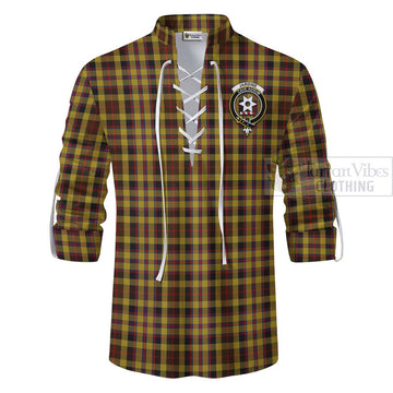 Jardine Tartan Ghillie Kilt Shirt with Family Crest and Bearded Skull Holding Bottles of Whiskey - Tartan Vibes Clothing