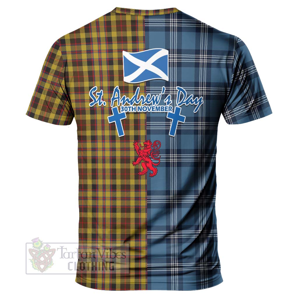 Jardine Tartan T-Shirt Happy St. Andrew's Day Half Tartan Style - Tartan Vibes Clothing