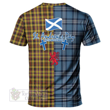 Jardine Tartan T-Shirt Happy St. Andrew's Day Half Tartan Style - Tartan Vibes Clothing