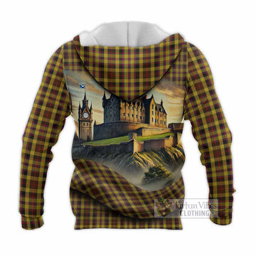 Jardine Tartan Family Crest Knitted Hoodie with Scottish Ancient Castle Style - Tartan Vibes Clothing