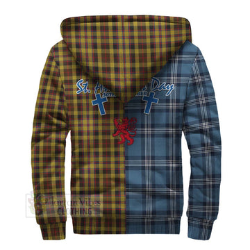 Jardine Tartan Sherpa Hoodie Happy St. Andrew's Day Half Tartan Style - Tartan Vibes Clothing