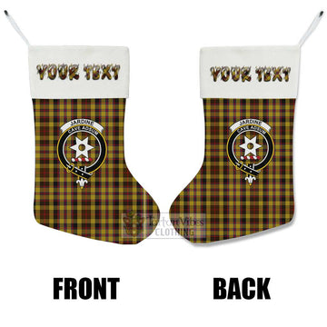 Jardine Tartan Family Crest Christmas Stocking with Personalized Text - Tartan Vibes Clothing