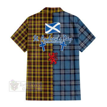 Jardine Tartan Hawaiian Shirt Happy St. Andrew's Day Half Tartan Style - Tartan Vibes Clothing