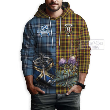 Jardine Tartan Hoodie Happy St. Andrew's Day Half Tartan Style - Tartan Vibes Clothing