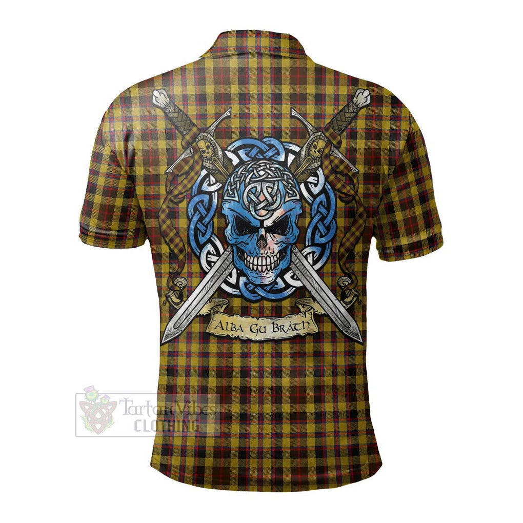 Jardine Tartan Polo Shirt with Family Crest Celtic Skull Style - Tartan Vibes Clothing