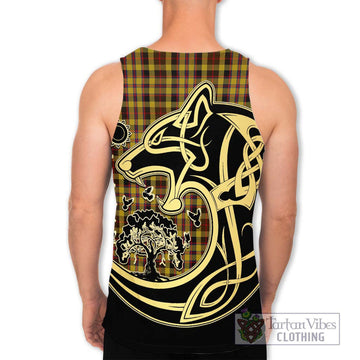 Jardine Tartan Men's Tank Top with Family Crest Celtic Wolf Style - Tartan Vibes Clothing