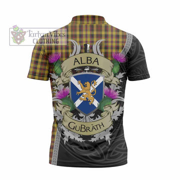 Jardine Tartan Family Crest Zipper Polo Shirt Lion Rampant Royal Thistle Shield Celtic Inspired - Tartan Vibes Clothing