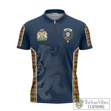 Jardine Tartan Zipper Polo Shirt with Family Crest and Lion Rampant Vibes Sport Style - Tartan Vibes Clothing