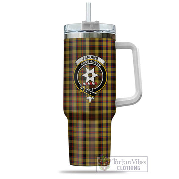 Jardine Tartan Tumbler with Handle with Family Crest - Tartan Vibes Clothing
