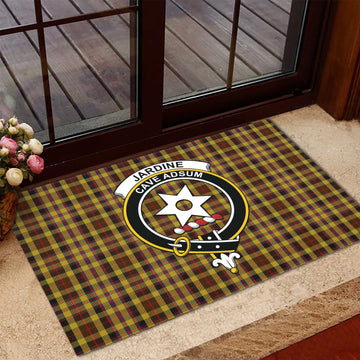 Jardine Tartan Rubber Doormat with Family Crest - Tartan Vibes Clothing