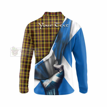 Jardine Tartan Long Sleeve Polo Shirt with Family Crest Scotland Patriotic Style - Tartan Vibes Clothing