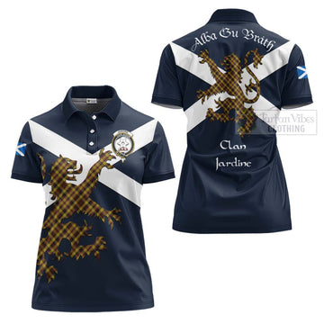 Jardine Tartan Lion Rampant Women's Polo Shirt Proudly Display Your Heritage with Alba Gu Brath and Clan Name - Tartan Vibes Clothing