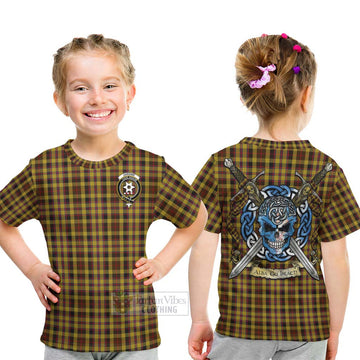 Jardine Tartan Kid T-Shirt with Family Crest Celtic Skull Style - Tartan Vibes Clothing