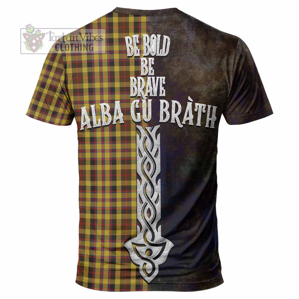 Tartan Vibes Clothing Jardine Tartan Family Crest T-Shirt Alba Gu Brath Be Brave Lion Ancient Style