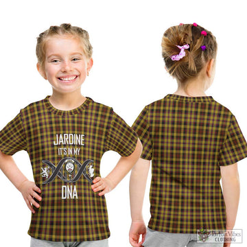 Jardine Tartan Kid T-Shirt with Family Crest DNA In Me Style - Tartan Vibes Clothing
