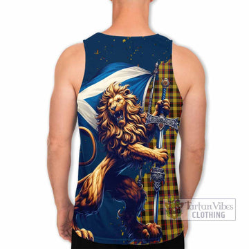 Jardine Tartan Family Crest Men's Tank Top with Scottish Majestic Lion - Tartan Vibes Clothing