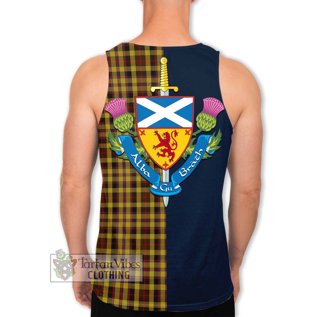 Jardine Tartan Men's Tank Top Alba with Scottish Lion Royal Arm Half Style - Tartan Vibes Clothing