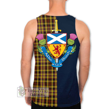 Jardine Tartan Men's Tank Top Alba with Scottish Lion Royal Arm Half Style - Tartan Vibes Clothing