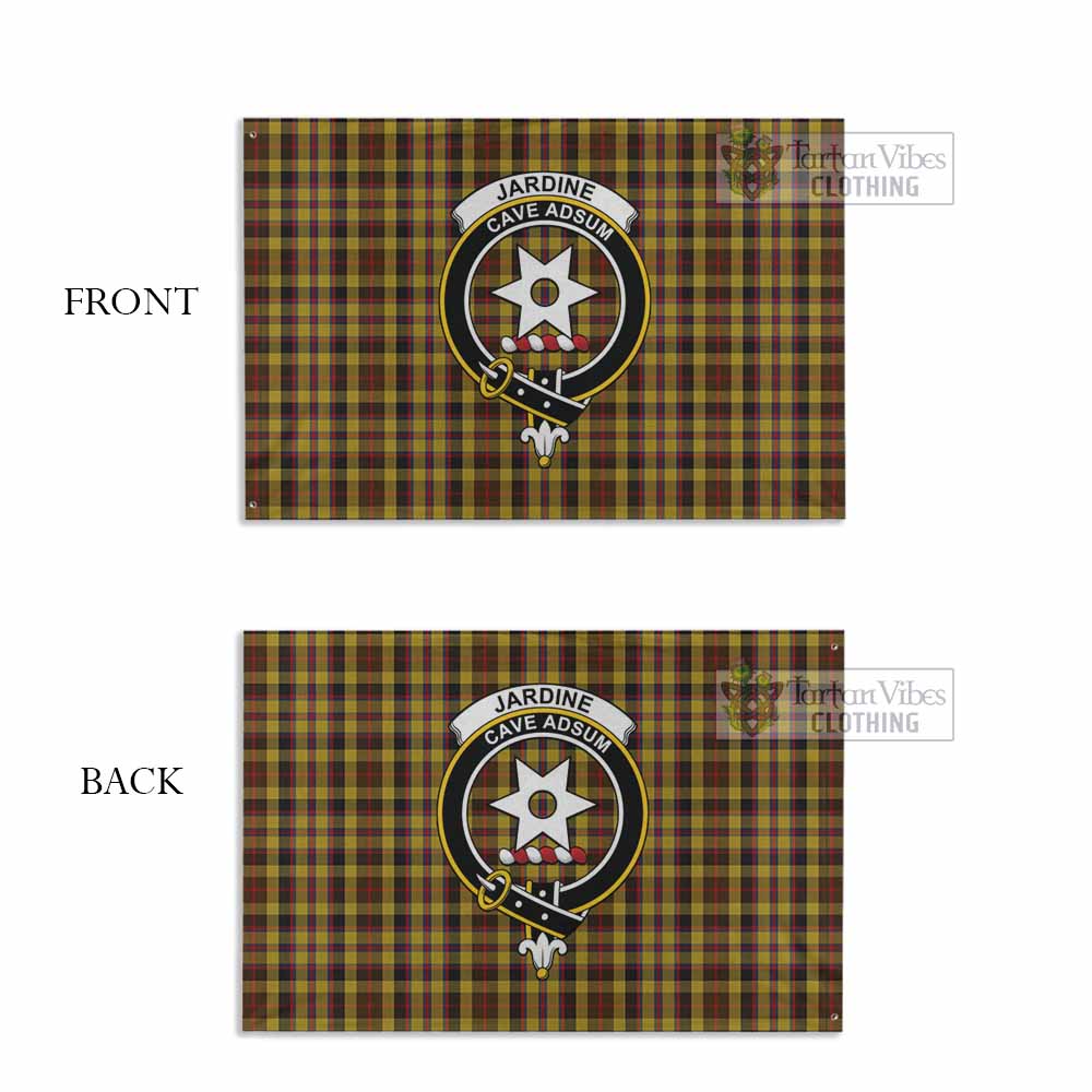 Tartan Vibes Clothing Jardine Tartan House Flag with Family Crest